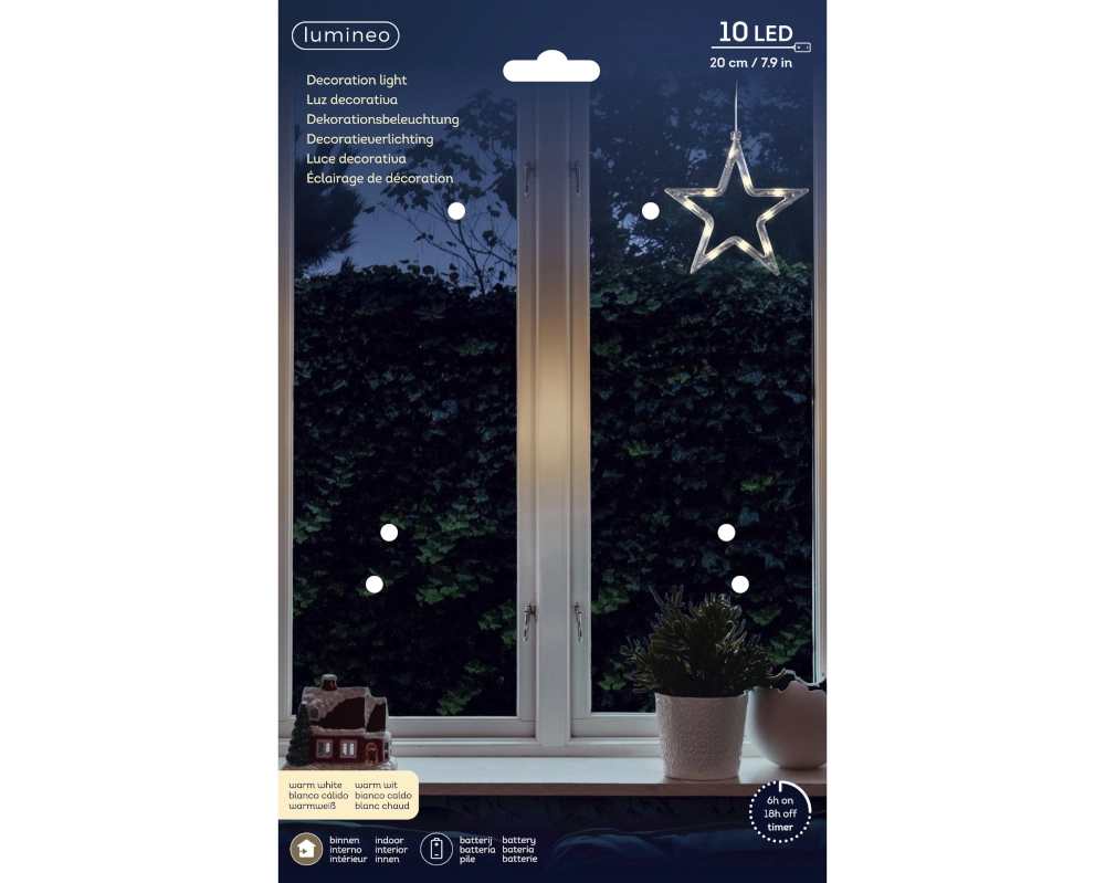 LUMINEO LED-Stern, mit Saugnapf, Ø17 cm, warmweiß - Gallerie Bild 2