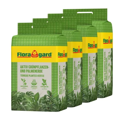 FLORAGARD Aktiv Grünpflanzen-& Palmenerde, 4x20 L Cover