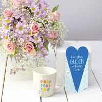 Geschenkset 'Good Spirits', mit Tasse 'Positivitee' & Traubenzuckerherzen - Vorschau Bild 1