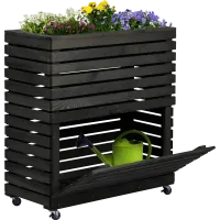 DOBAR Hochbeet 'Rolla', fahrbar, 72x33x78 cm, anthrazit - Vorschau Bild 1