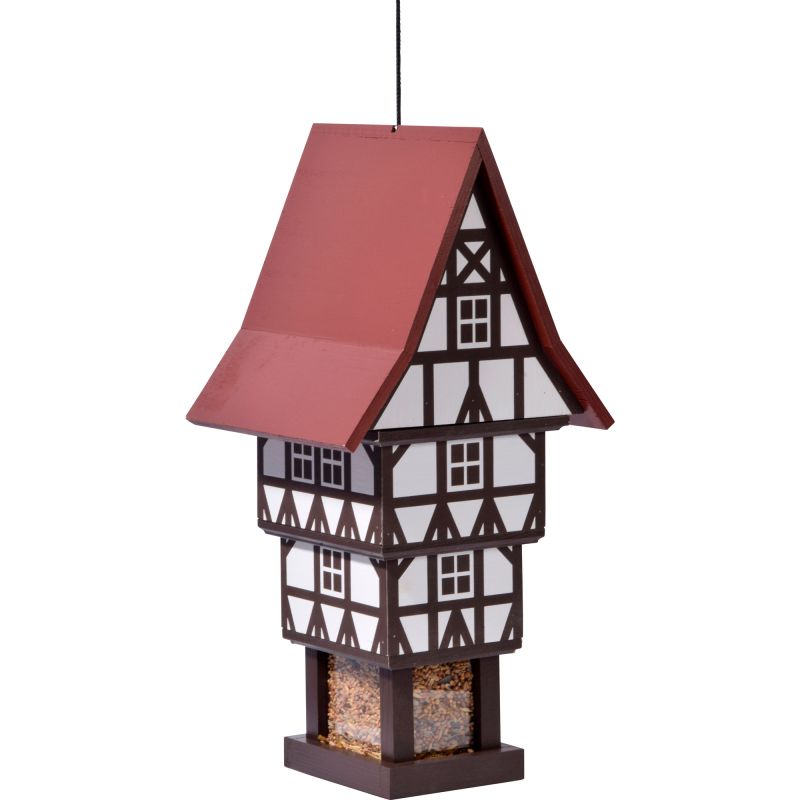 DOBAR Vogelhaus 'Zuckerhut', 20x18x41 cm, hängend, braun-weiß-rot - Gallerie Bild 2