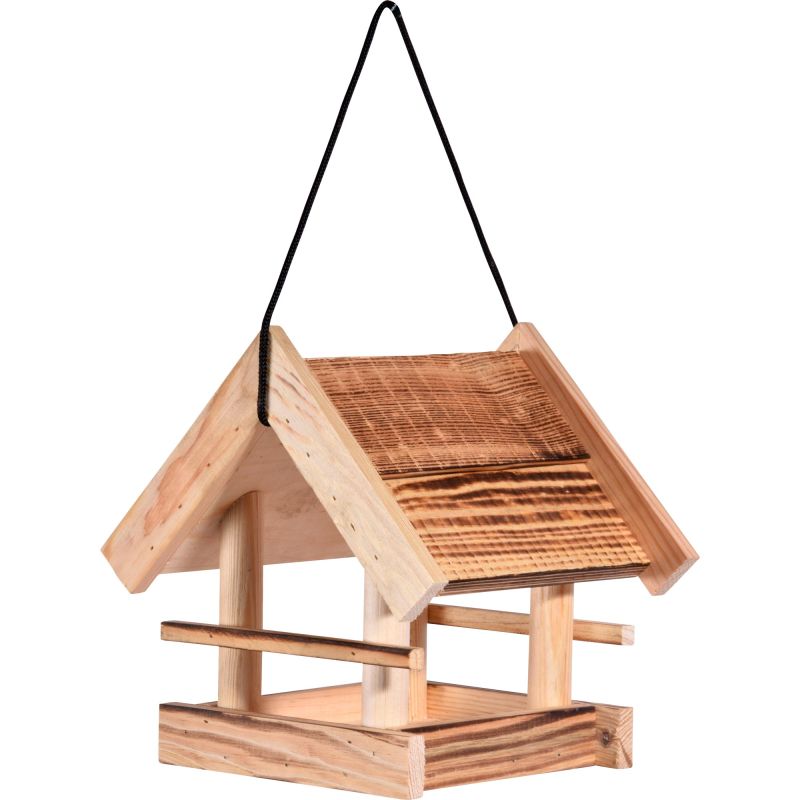 DOBAR Vogelhaus 'Candela', 22x20x22 cm, hängend, natur-geflammt - Gallerie Bild 1