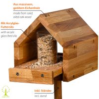 DOBAR Vogelfutterhaus 'Bauhaus I', 183x28x21 cm, mit Ständer, braun - Vorschau Bild 1