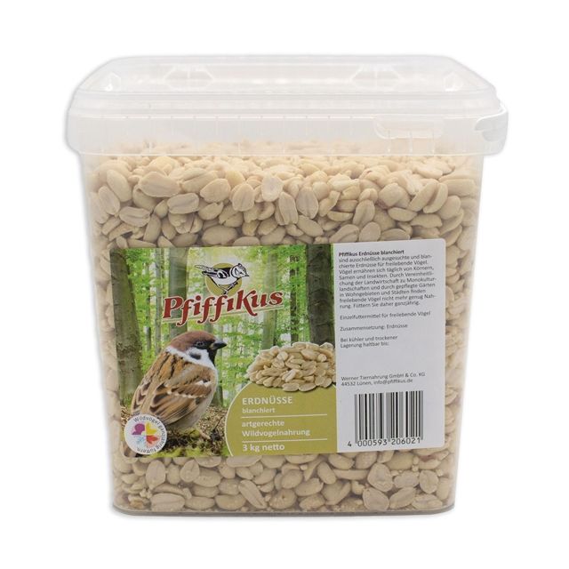 PFIFFIKUS Vogelfutter Erdnüsse, blanchiert, 3 kg - Gallerie Bild 1