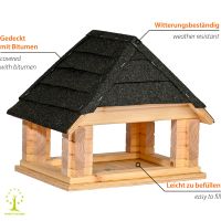 DOBAR Vogelhaus 'Sort', 37x28x33 cm, natur-schwarz - Vorschau Bild 1