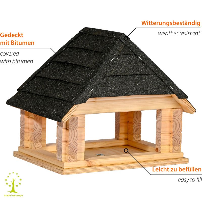 DOBAR Vogelhaus 'Sort', 37x28x33 cm, natur-schwarz - Gallerie Bild 2