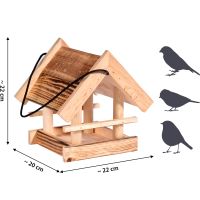 DOBAR Vogelhaus 'Candela', 22x20x22 cm, hängend, natur-geflammt - Vorschau Bild 1