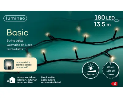 LUMINEO LED-Lichterkette 'Basic', 1350 cm, warmweiß-schwarz Cover