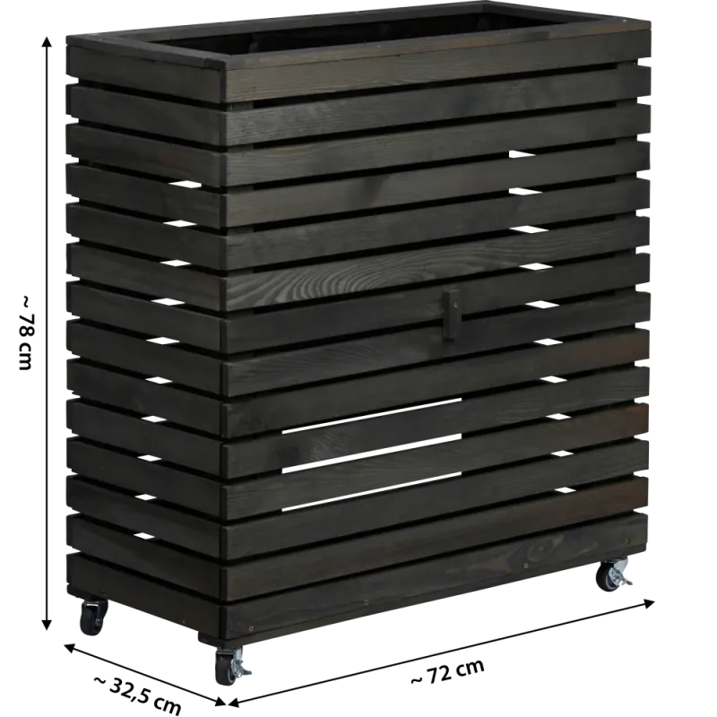 DOBAR Hochbeet 'Rolla', fahrbar, 72x33x78 cm, anthrazit - Gallerie Bild 2