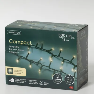 LUMINEO LED-Lichterkette 'Compact', warmweiß, 500 LED, 1100 cm Cover