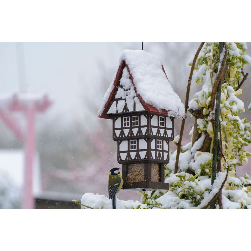 DOBAR Vogelhaus 'Zuckerhut', 20x18x41 cm, hängend, braun-weiß-rot - Gallerie Bild 5