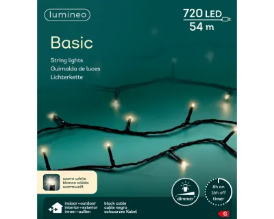LUMINEO LED-Lichterkette 'Basic', 5400 cm, warmweiß-schwarz Cover