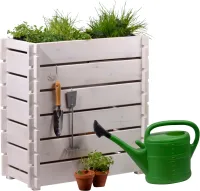 DOBAR Hochbeet Stecksystem, 79x37x79 cm, weiß - Vorschau Bild 1