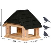 DOBAR Vogelhaus 'Sort', 37x28x33 cm, natur-schwarz - Vorschau Bild 1