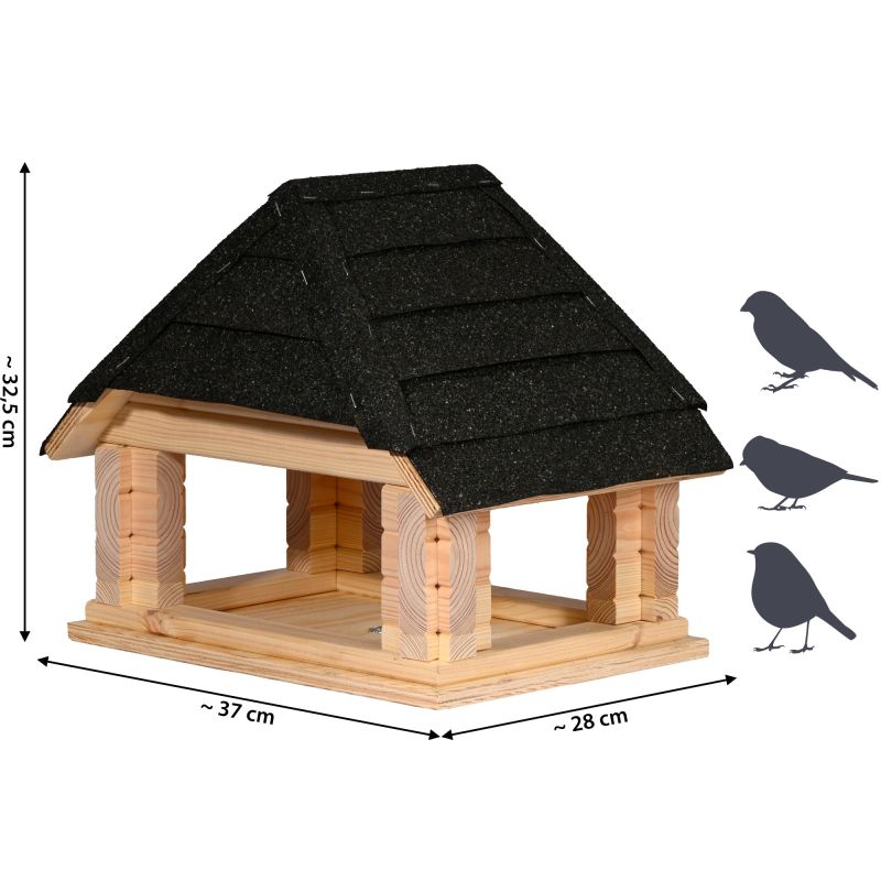 DOBAR Vogelhaus 'Sort', 37x28x33 cm, natur-schwarz - Gallerie Bild 3