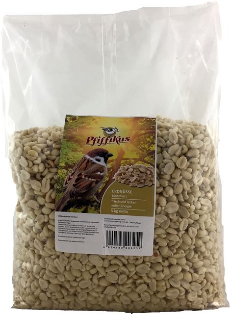 PFIFFIKUS Vogelfutter Erdnüsse, blanchiert, 5 kg - Gallerie Bild 1