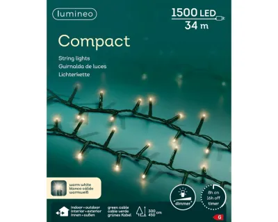 LUMINEO LED-Lichterkette 'Compact', warmweiß, 1500 LED, 3400 cm Cover