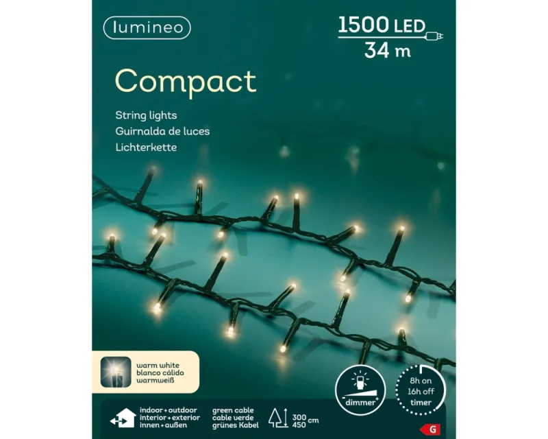 LUMINEO LED-Lichterkette 'Compact', warmweiß, 1500 LED, 3400 cm - Gallerie Bild 1