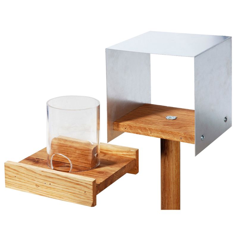 DOBAR Vogelfutterhaus 'Bauhaus II', 172x15x16 cm, mit Ständer, braun-silber - Gallerie Bild 2