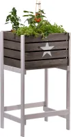 DOBAR Balkon-Hochbeet, 49x42x90 cm, grau - Vorschau Bild 1