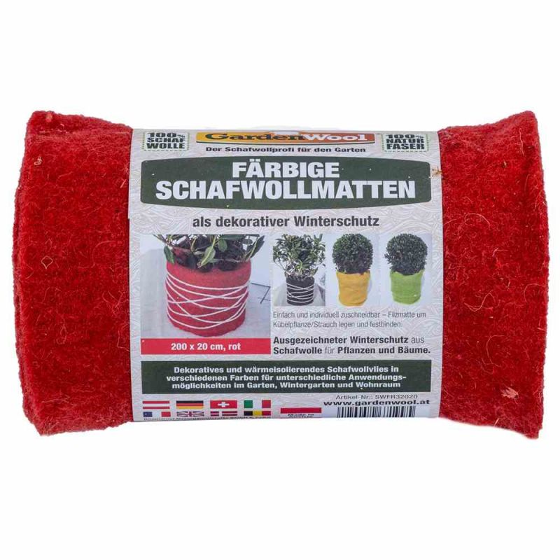 GARDENWOOL Winterschutzmatte, aus Schafwolle, 20x200 cm, rot - Gallerie Bild 1