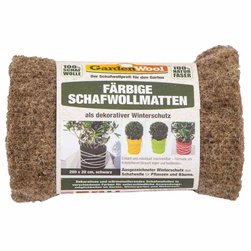 GARDENWOOL Winterschutzmatte, aus Schafwolle, 20x200 cm, schwarz - Gallerie Bild 1