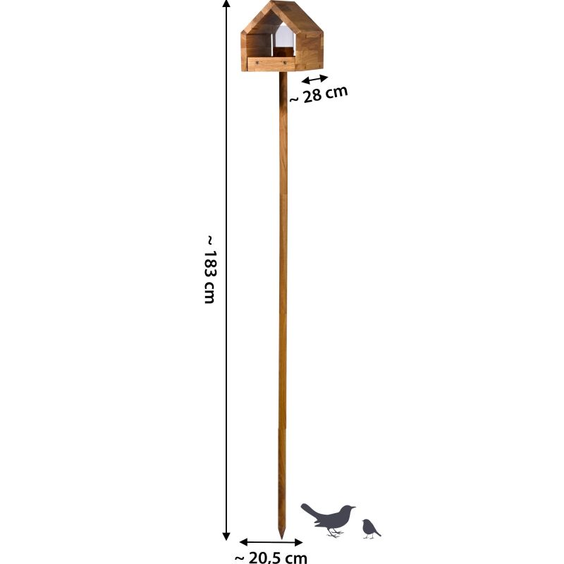 DOBAR Vogelfutterhaus 'Bauhaus I', 183x28x21 cm, mit Ständer, braun - Gallerie Bild 3