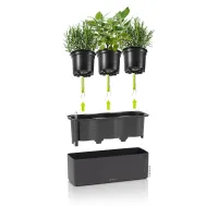 LECHUZA Pflanzgefäß 'Cube Premium Triple', 14x40x13,5 cm, grau - Vorschau Bild 1