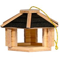 DOBAR Vogelhaus 'Zwart', 40x35x24 cm, natur-schwarz - Vorschau Bild 1