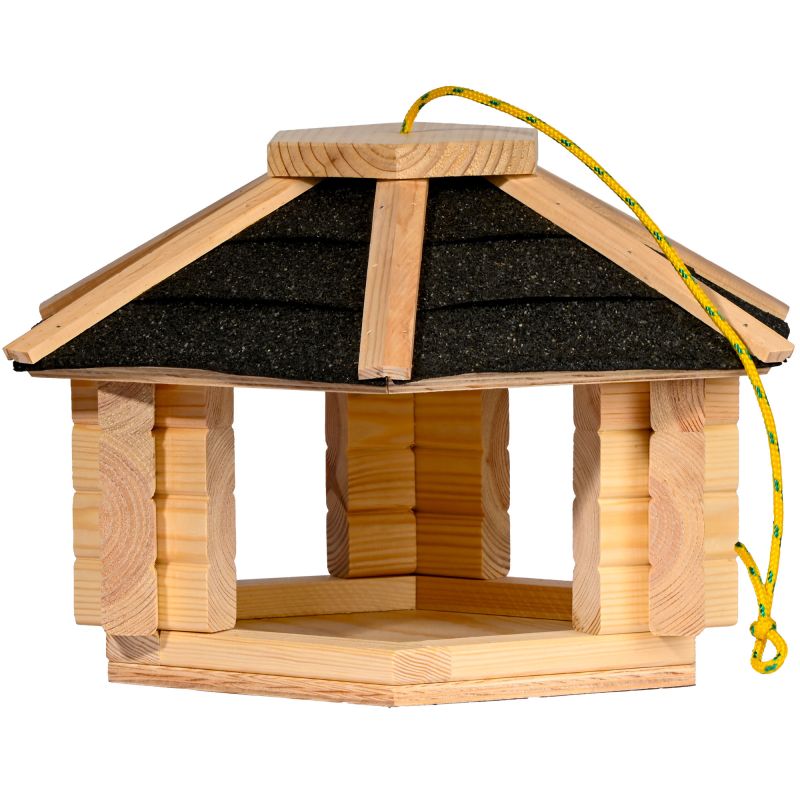 DOBAR Vogelhaus 'Zwart', 40x35x24 cm, natur-schwarz - Gallerie Bild 1