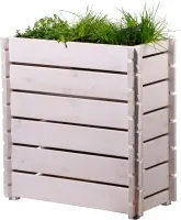 DOBAR Hochbeet Stecksystem, 79x37x79 cm, weiß - Vorschau Bild 1