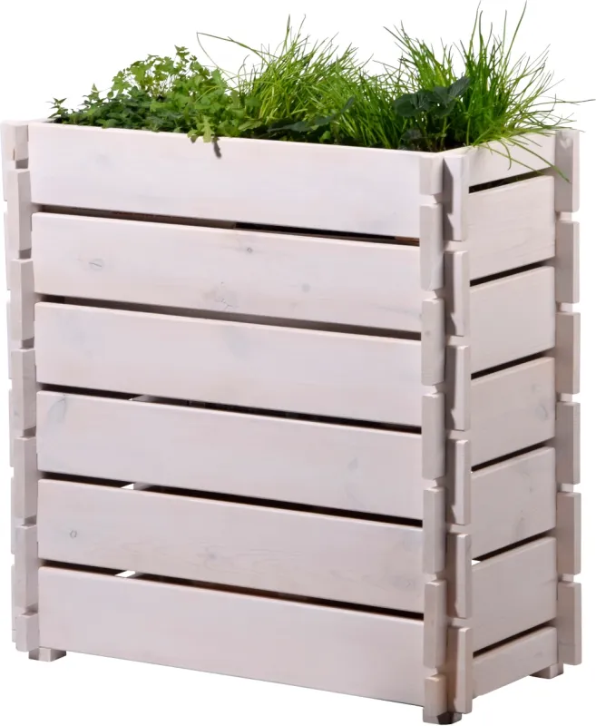 DOBAR Hochbeet Stecksystem, 79x37x79 cm, weiß - Gallerie Bild 1